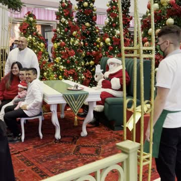 Even Santa is social distancing.