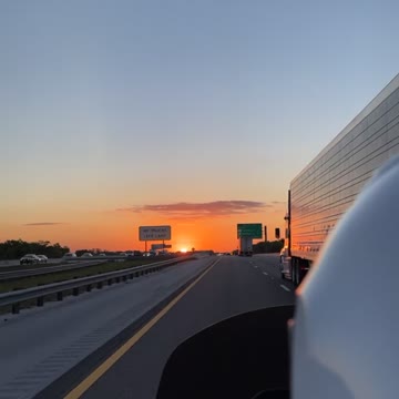 Sunset in interstate