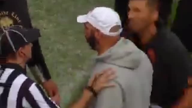 Iowa State head coach Matt Campbell had this reaction after a penalty call