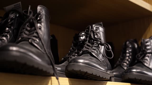 shoes, walkers, shoes on display in the store, 4K