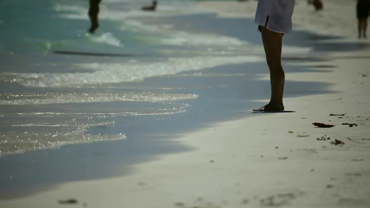 Sandy beach with people