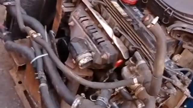 Running large engine # repairing car