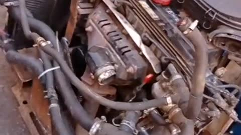 Running large engine # repairing car