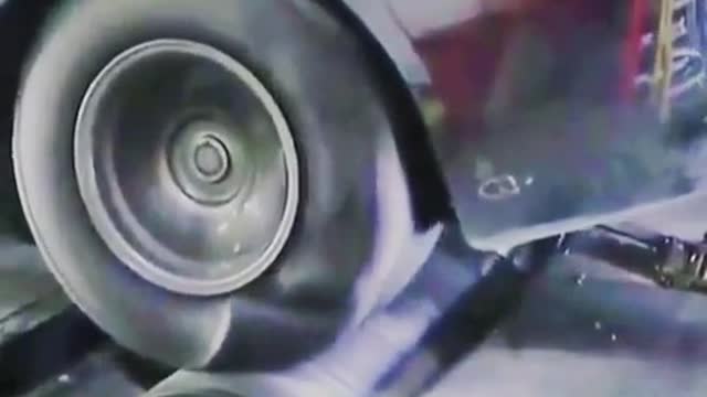 Automobile tire burst.
