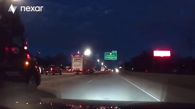 Truck merged into my lane driving home from work.