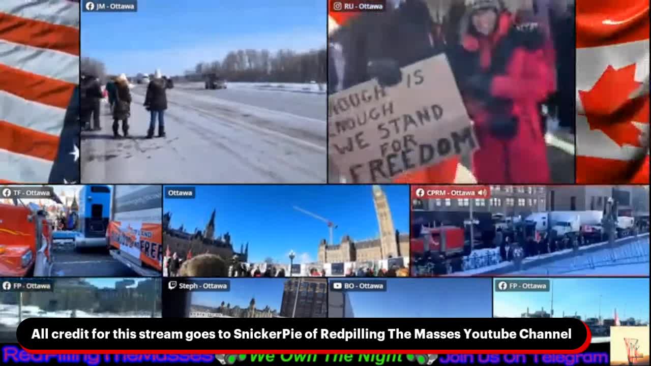 Freedom Convoy 2022 from Ottawa (Multistream from Redpilling The Masses YouTube Channel)) 1/29/22