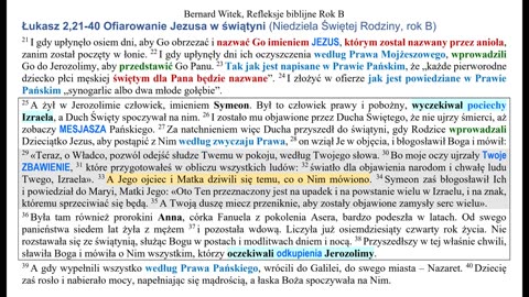 Łukasz 2,21-40 Ofiarowanie Jezusa w świątyni