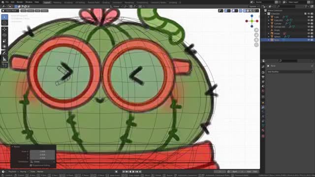 Master teaches you to make 3D cute cactus 4