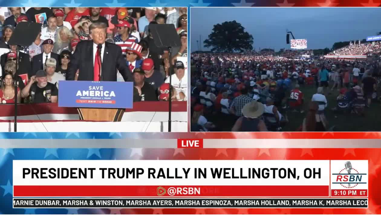 Trump Rally in Wellington, OH - clip on WEAK Michigan Republicans