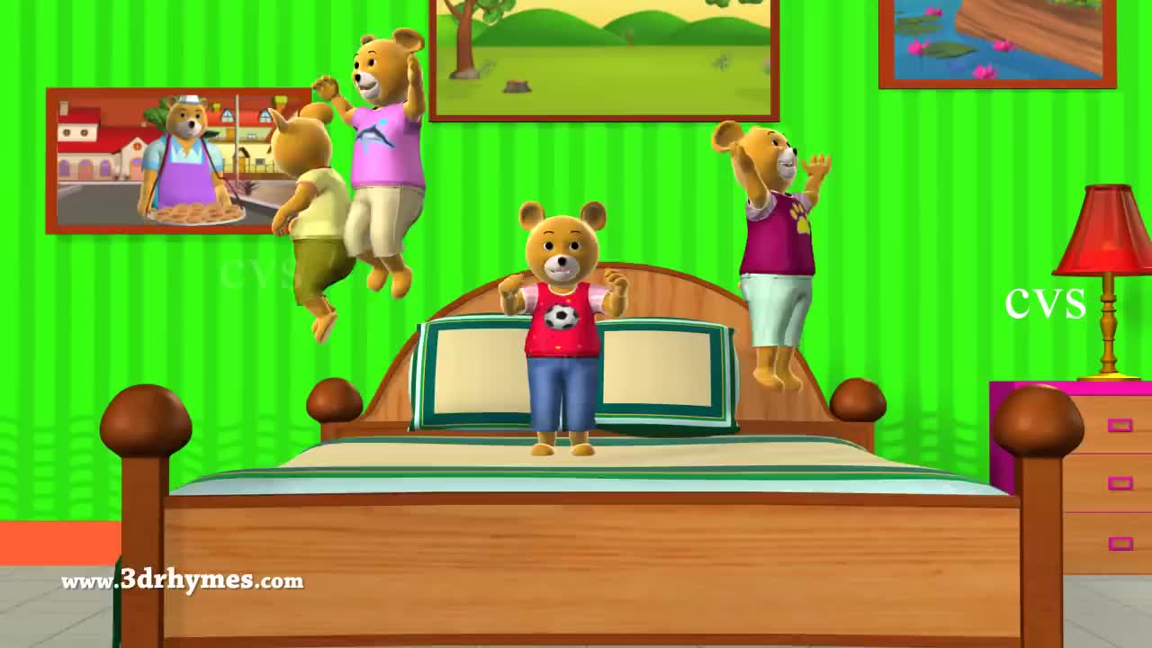 Five Little Rabbits Jumping on the Bed Nursery Rhyme