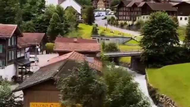 a small town at the foot of the mountain