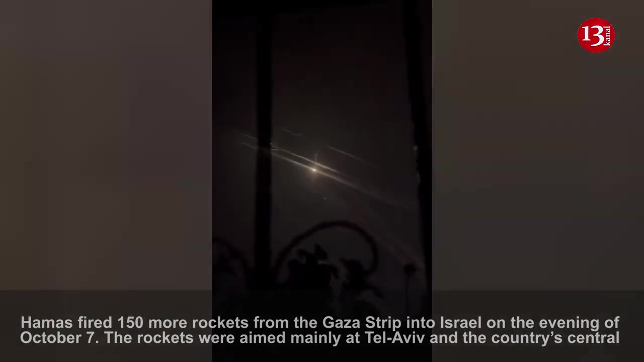 Footage of HAMAS’ missile attack on central Israel overnight