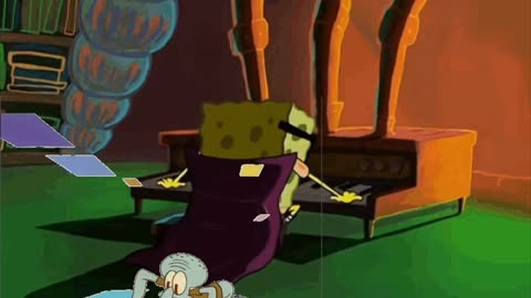 Squidward Is Playing With Tiles While SpongeBob Is Playing The Piano 🎹