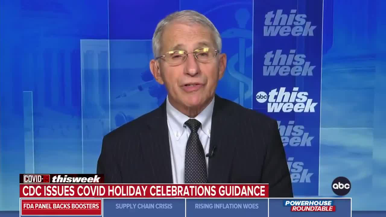 FALSEUCI: “If you’re vaccinated and your family members are vaccinated you can enjoy the holidays.”