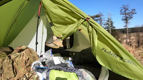 Packing my sleep system into the Osprey Atmos AG 65 litre pack. Speedlapse GoPro