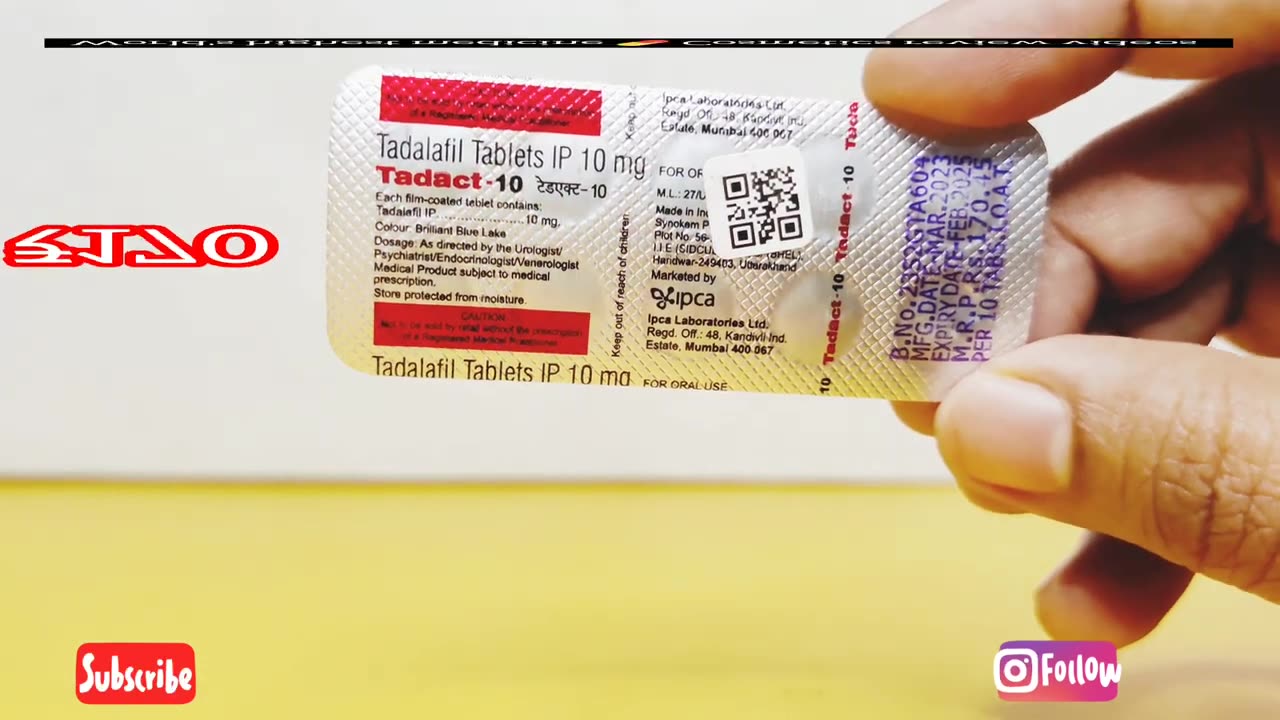 Tadact 10 इरेक्टाइल डिस्फंक्शन की दवा नपुंसकता की दवा Tadalafil tablet uses in Hindi