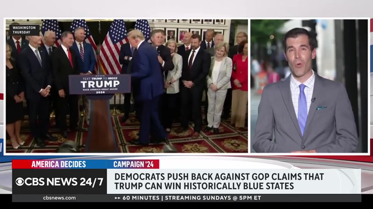 Democrats push back at claims Trump can flip blue states CBS News