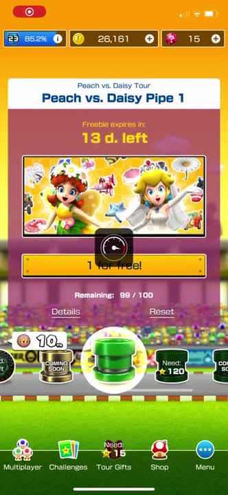 Mario Kart Tour - Free Peach vs. Daisy Pipe 1 Pull
