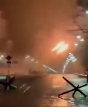 Ukrainian troops responding to Russia's attack on kyiv last night