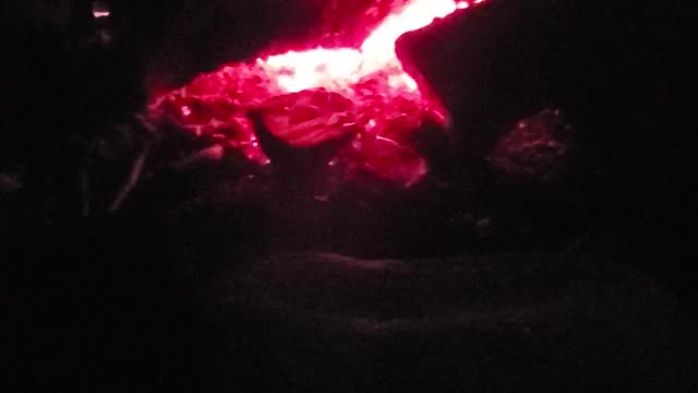 Red hot coals from the fire, look like hot lava