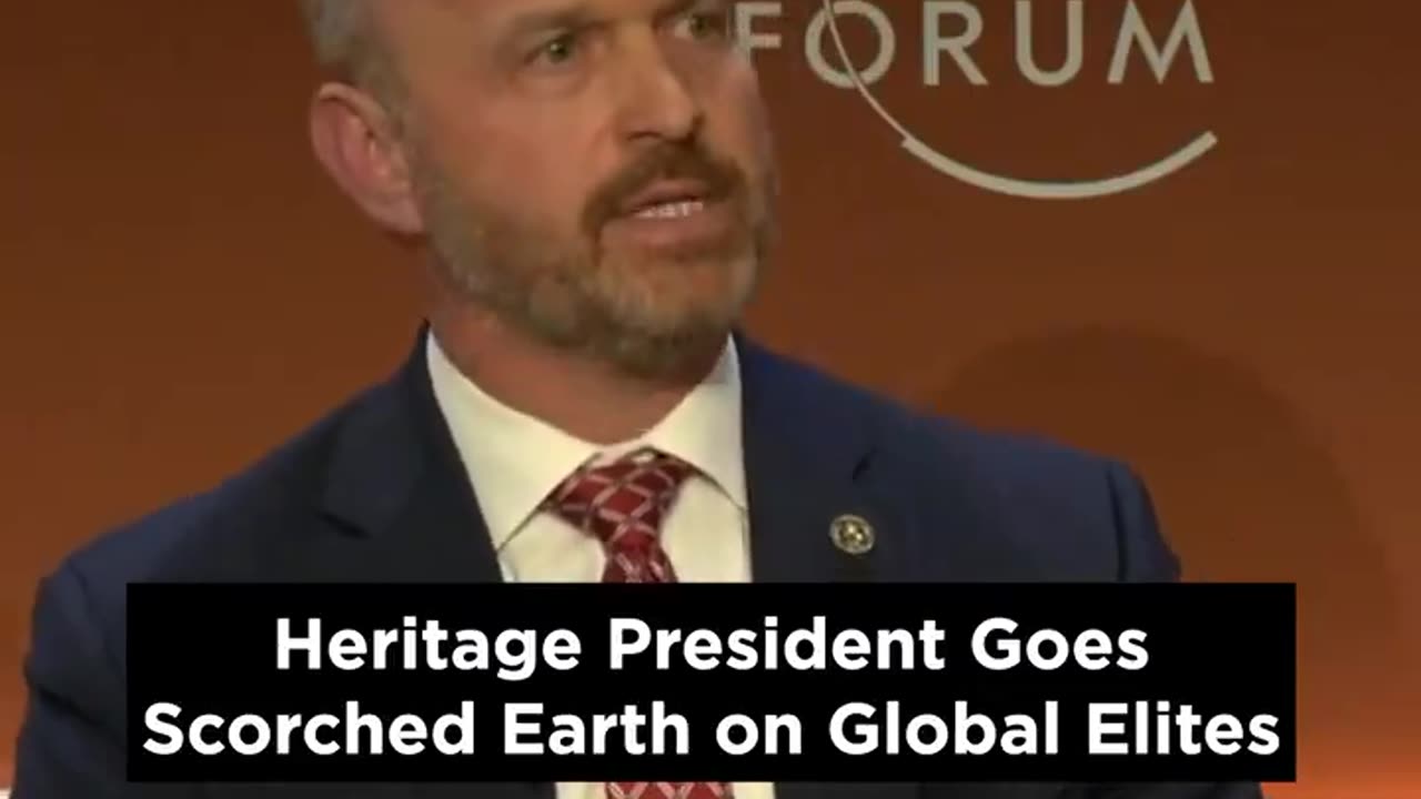 Heritage President CALLS OUT elites at W.E.F.