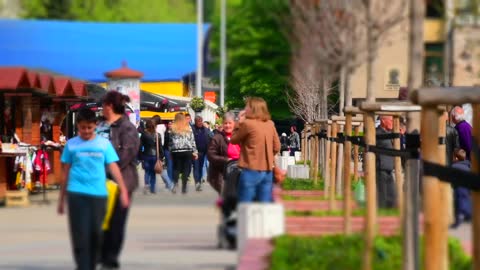 A Very Busy Street On A Beautiful Sunny Day in Time Lapse Mode.