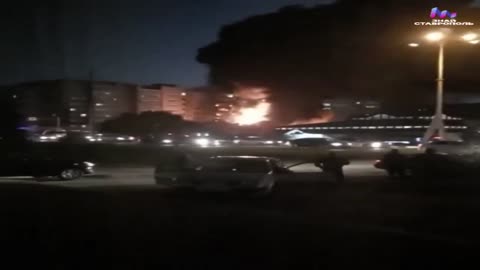 A high-rise building in Yeysk is on fire after being hit by an Su-34 with ammunition.