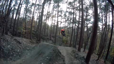 Mountain bike jumps in Belgium