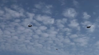 Trumps Security Flies overhead