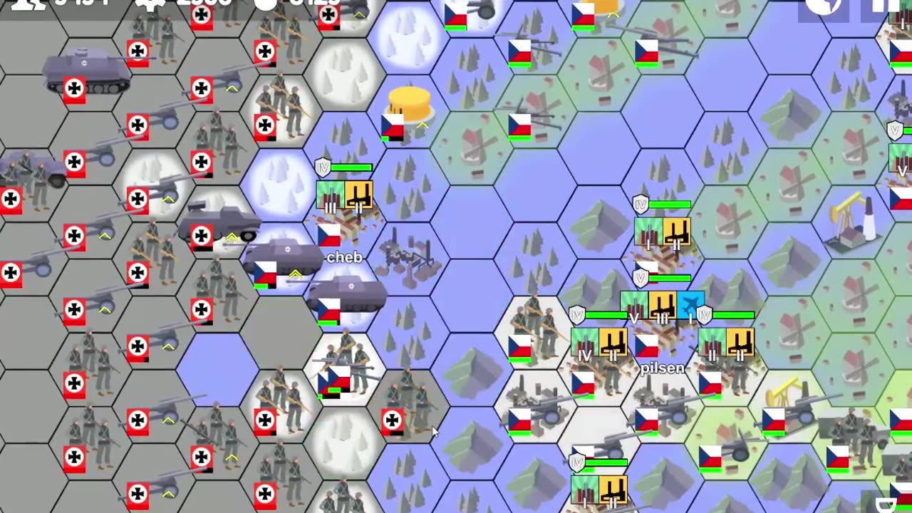 The Germans advance in the Cheb Bratislava region in the Armchair Commander game