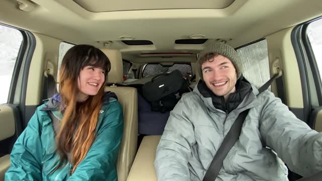 CAR CAMPING IN A WINTER STORM BLIZZARD SURVIVAL IN THE MOUNTAINS