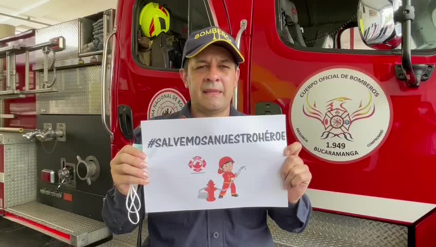 'Salvemos a Nuestro Héroe', la campaña por una Ecmo para un bombero de Bucaramanga