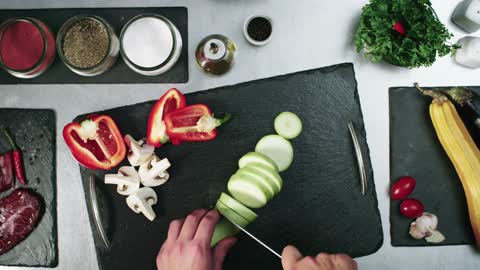 Kitchen vegetable chopping