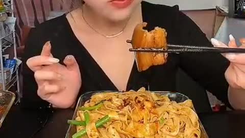 very hungry woman