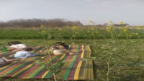 Kids having fun in village