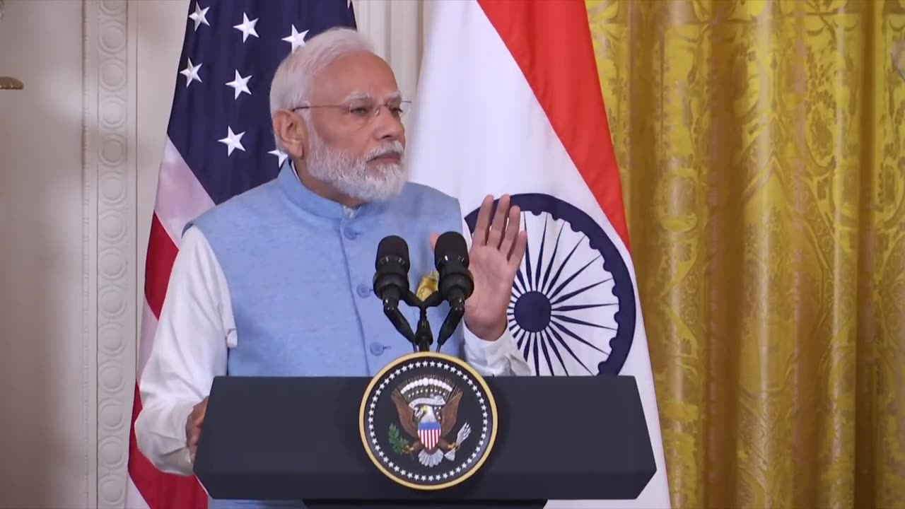 PM Modi & US President Joe Biden at the Joint Press Conference at White House