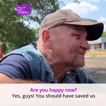 'You should save us earlier, earlier!' This man greeted the Russian army in the Donbass.