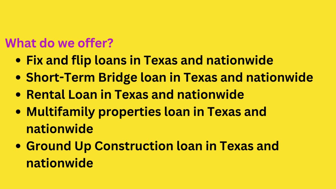 Hard Money Construction Loans Texas