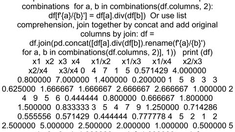 Calculating the ratio of two columns