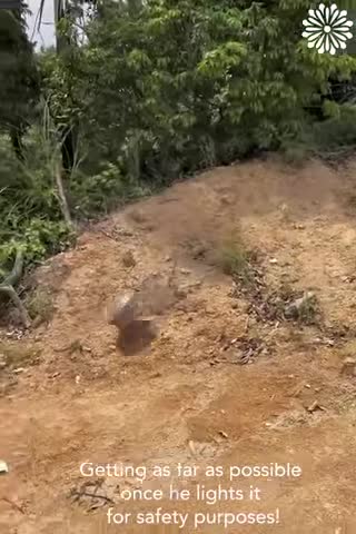 Lighting this firework in a sturdy space!