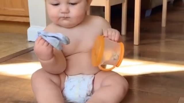 Cute Baby try not to smile Challenge