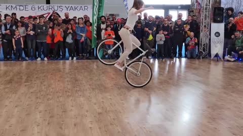 Girl Biker Performs - You Must See