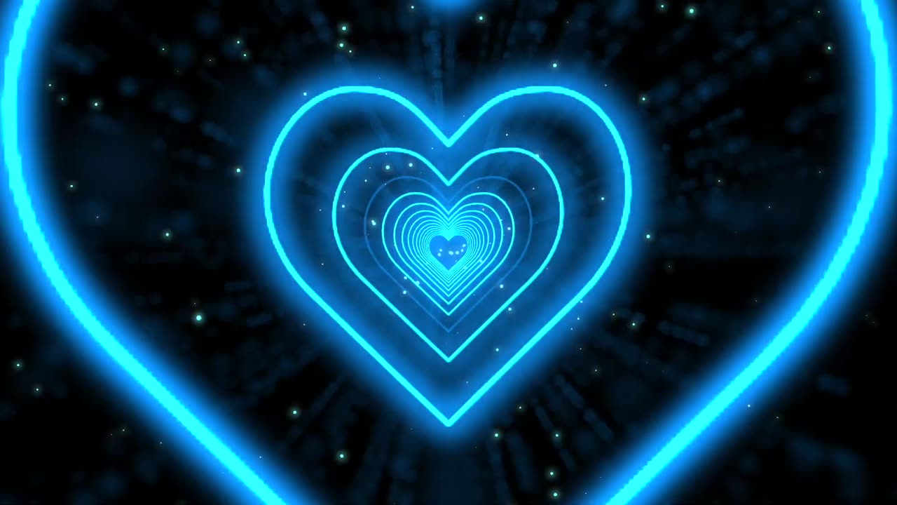 218. Heart Tunnel💙Heart Background Neon Heart Heart