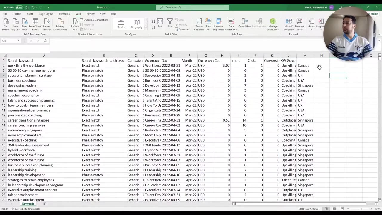 Analyze Google Ads Reports in Excel Pivot Tables