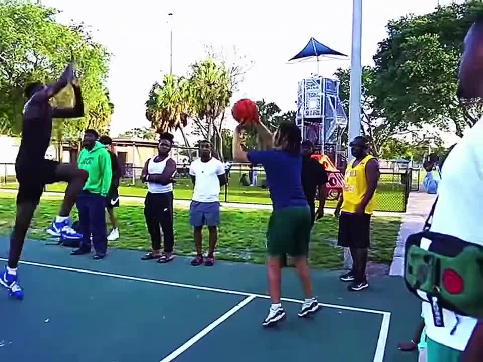 Play street basketball with friends