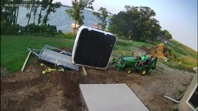 John Deere 1025R Hot Tub Moving