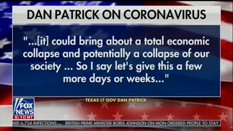 Texas Lt. Gov. Says We Can’t ‘Sacrifice the Country’