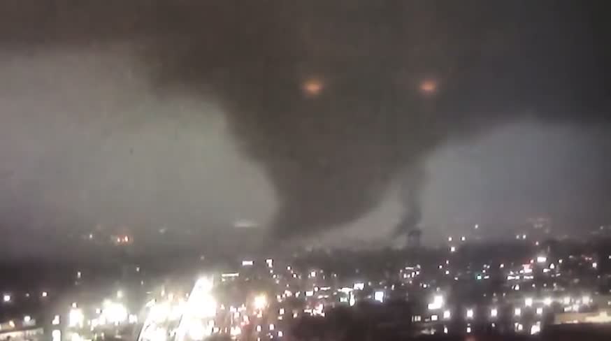 Multi-vortex tornado rips through parts of New Orleans.