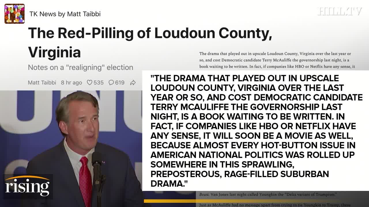 Matt Taibbi: Frustrated Parents DROVE Virginia’s Red-SWING, Voters Likely To TURN On Dems In 2022