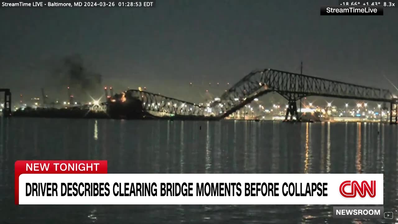 Man drove over bridge moments before collapse